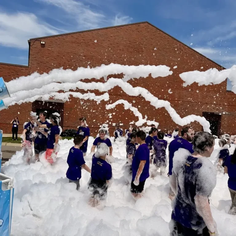 Children at a multi-cannon church VBS foam party in Middle Tennessee