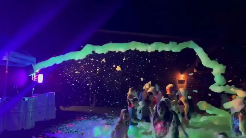 What Is a Glow-in-the-Dark Foam Party? video