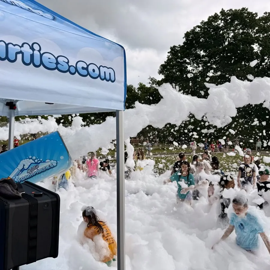 Hilltop Foam Parties tent and sound system at a church event