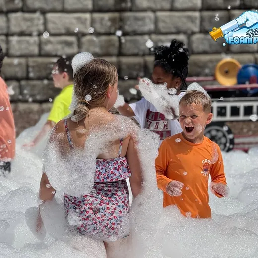 Preschoolers playing in foam at Spring Hill Academy Preschool