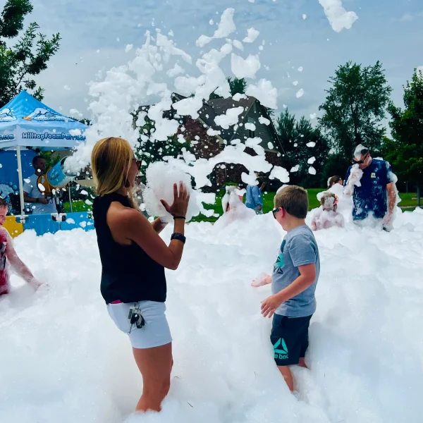Neighborhood foam party event in columbia
